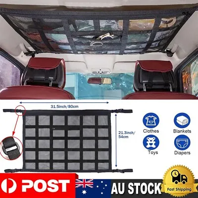 Universal Mesh Storage Bag Car Roof Ceiling Cargo Net Pouch Pockets For SUV Van • $29.99