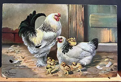 Vintage London County Council Reward Card Chickens • £1