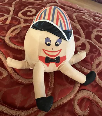 Vintage HUMPTY DUMPTY Stuffed Doll Cloth Toy Red White Blue Striped Cap Bowtie • $27.49