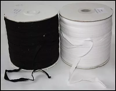 Cotton/polyester Bunting Apron Twill Tape – 6mm Black/white – Various Lengths • £2.45