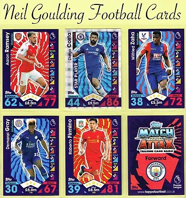 Topps MATCH ATTAX 2016-17 ☆ PREMIER LEAGUE ☆ Football Cards #1 To #180 • £0.99