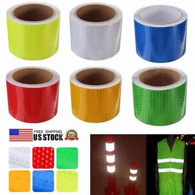 2  Car Night Reflective Traffic Safety Warning Reflector Roll Tape Film Sticker • $7.26