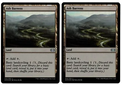 MTG - 2 X FOIL Ash Barrens - Uncommon Land - Double Masters (2XM) - M/NM • £2.70