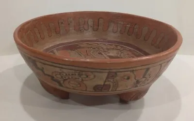 POLYCHROMED MAYAN TRI-FOOTED RATTLE BOWL! Mammoform Fertility Terracotta Pottery • $528