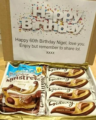 Personalised GALAXY Chocolate Box Hamper Selection Birthday Christmas Gift Treat • $11.19