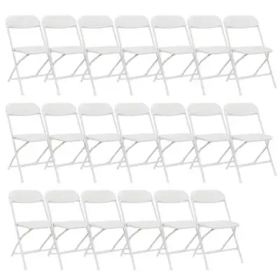 20PCS Commercial White Plastic Folding Chairs Stackable Wedding Picnic Party • $279.99