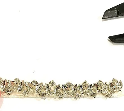 £13.76 • Buy Diamonte Clear Crystal Set Bridal Belt 52cm With Satin Ribbon 18mm Wide