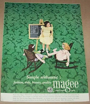 1950s Print Ad - Magee Carpet Carpeting Cute Little Girl Dolls Advertising Page • $7.99