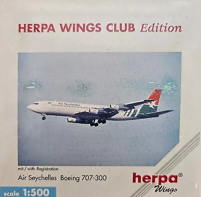 Herpa Wings Air Seychelles Boeing 707-300 Diecast Model #512053 NIB 1:500 • $29.99