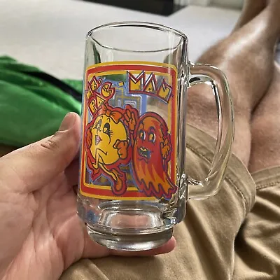 Ms Pac Man 1982 Bally Midway Vintage Video Game Collectible Glass Drinking Mug • $50