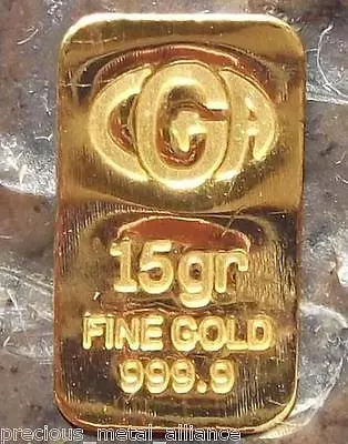 1 5 GRAlN (NOT GRAM) 24K PURE 999.9 FINE GOLD BULLION MINTED BAR  • $97.53