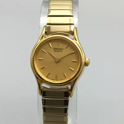 Vintage Seiko Watch Women Gold Tone 19mm 1N01-0E19 Stretch Band New Battery • $26.99