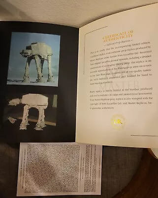 Master Replicas AT-AT Star Wars Certificate Of Authenticity Signature Edition • $499.95