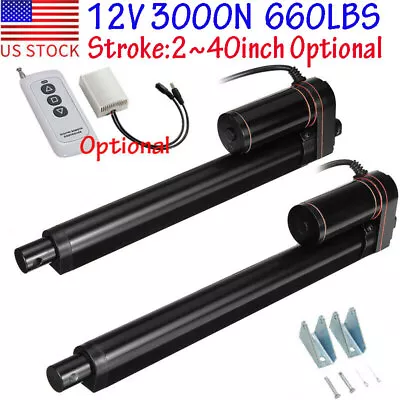 Linear Actuator 12V Heavy Duty Waterproof Stroke 2 ~40  1000MM 3000N 660lb 5mm/s • $72.99