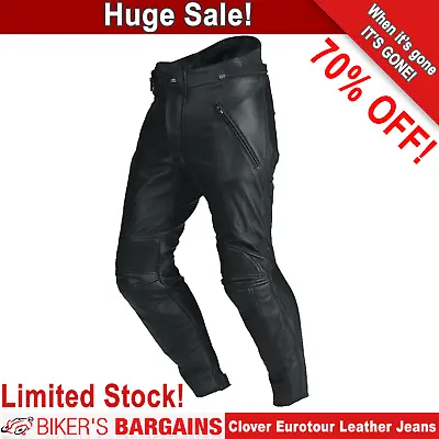 Clover Eurotour Leather Motorcycle Jeans Black - EU 56 - Was £229.99 • £54.99