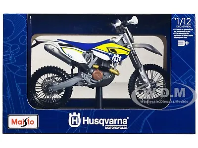 Husqvarna Fe 501 White/ Blue/ Yellow 1/12 Diecast Motorcycle Maisto 16921-32706 • $12.99