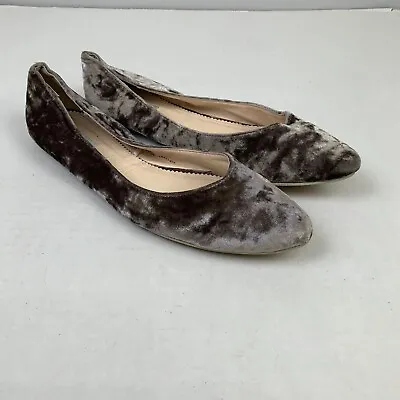 Kimchi Blue Urban Outfitter Ps Sz 9 Gray Crushed Velvet Pointed Toe Flats Shoes • $9.99