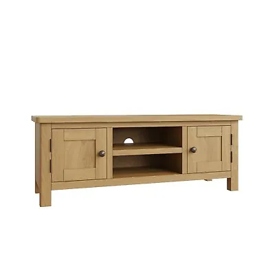 £189 • Buy Dovedale Oak Large TV Unit / Rustic Solid Media Stand / Wooden Cabinet