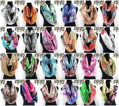 $2.75/pc-30pcs Retro Flower Boho Paisley Abstract Print Double Loop Infinity • $82.34