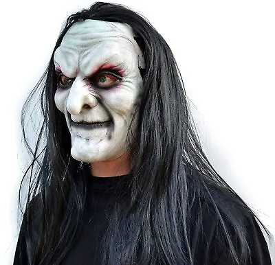 Halloween Witch Mask Scary Comic-con Cosplay Latex Old Costume Mask With Hair • $17.99