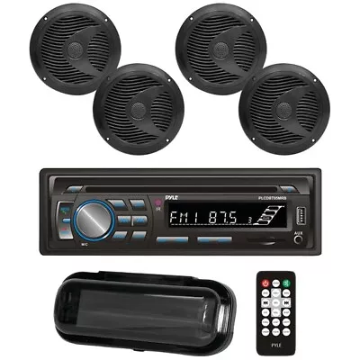 Pyle Bluetooth Marine Stereo Radio Receiver & 4x 6.5'' Speakers - Bundle • $148.49