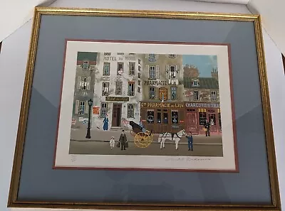 Vintage Hotel Du Nord Paris Scene Signed Michel Delacroix Framed 316/500 • $250