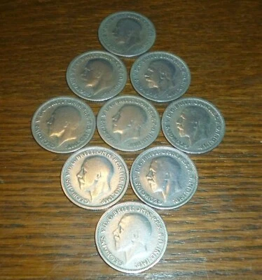 £7 • Buy Collection Of Nine George V Sixpence Coins