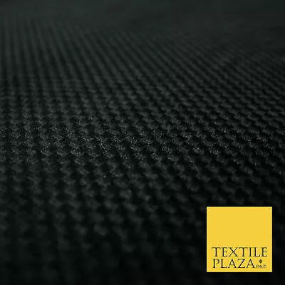 Luxury Black Waffle Check Textured Velvet Velour Dress Fabric Material 59  4472 • £1.50