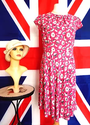 Vintage Retro 1940`s Wartime  Land Girl Style Floral   Tea /day  Dress Size 14 • £7.99