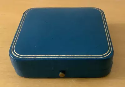 Antique Vtg TIFFANY & CO Blue Leather JEWELRY Presentation Display CASE BOX Only • $95