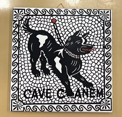 Vietri Pottery- 8x8’’ Cave Canem / Beware Of The Dog .made By Hand In Italy • $49.99