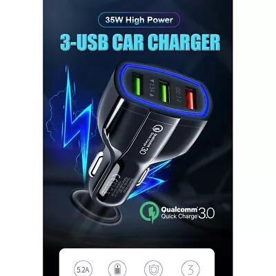 Fast Charging USB Car Charger For Iphone Samsung QC Quick Charge 3 Port Adapter • $15.99