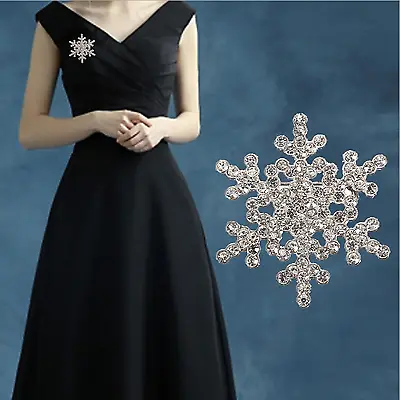 £2.65 • Buy New Wedding Anniversary Silver Crystal Rhinestone Flower Snowflake Brooch Pin