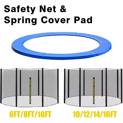 Trampoline Replacement Safety Net Enclosure Spring Cover Pad Ladder Jumping Mat • £19.99