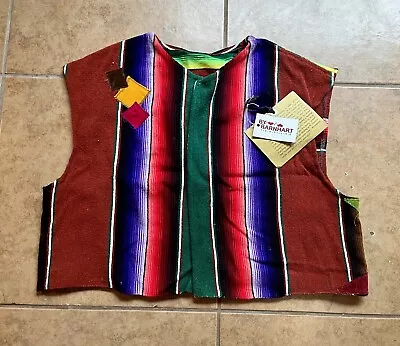 By Barnhart Textiles One Of A Kind Vest Made From Vintage Serape Fabric NWT • $25