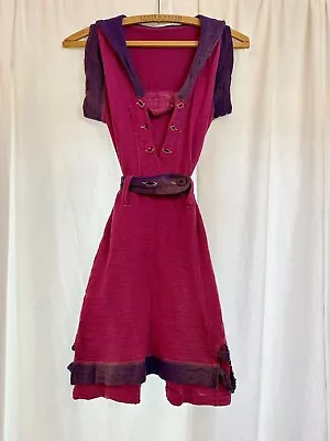 Antique 1920s Raspberry Purple Wool Bathing Suit Women Swimsuit Art Deco L As Is • $225