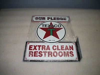 Vintage Look Texaco 12” Restroom Double Sided Flanged  Sign Car Gas  Oil • $125