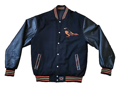 Vintage Baltimore Orioles Jacket Leather & Wool JH Design Fits XL Reversible • $99.98