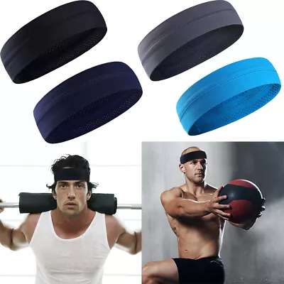 Men Women Sports Stretch Headband Elastic Head Wrap Sweatband Yoga Gym Hair Band • $6.99