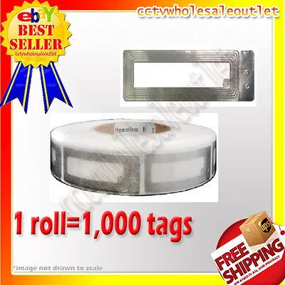 1000 PCS CHECKPOINT COMPATIBLE (19mm X 65mm)COSMETIC SOFT LABEL TAG ROLL 8.2MHZ • $30.99