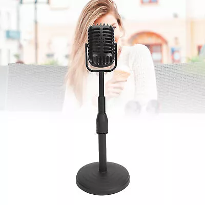 Retro Microphone Prop Fake Vintage Old Style Model With Stand Antique Decor BGI • $35.45