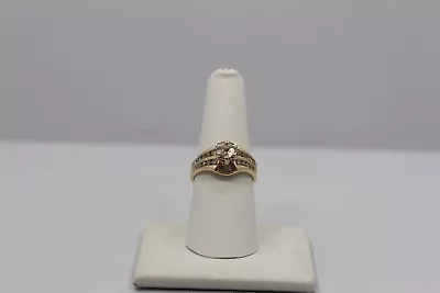 Elegant 14k Yellow Gold Marque Illusion Set Ring • $698.99