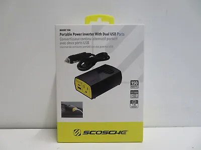 Scosche 150W Portable Power Inverter With Dual USB Ports Black BRAND NEW SEALED • $19.99