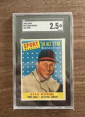 1958 Topps #476 Stan Musial SGC 2.5 • $35