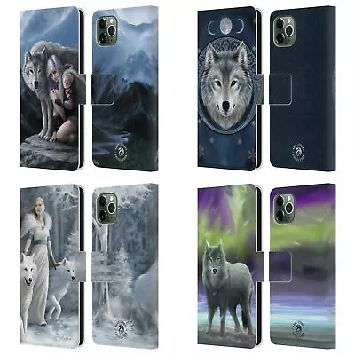 OFFICIAL ANNE STOKES WOLVES LEATHER BOOK WALLET CASE FOR APPLE IPHONE PHONES • £17.95