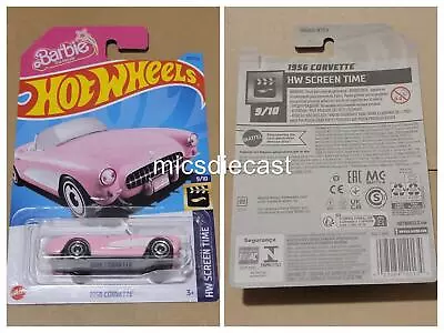 Hot Wheels HKG52-N7C5 Barbie '56 Chevy Corvette HW Screen Time Diecast 1:64 NIP • $4.54