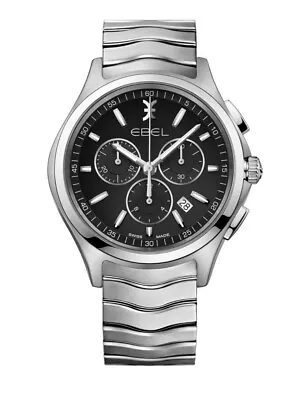 $1699 • Buy Brand New Ebel Men's Wave 42mm Swiss Stainless Steel Chronograph Watch 1216342