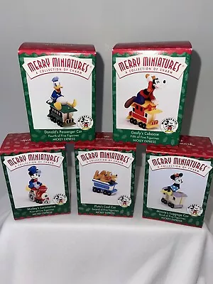 1998 Halmark Merry Minitures Disney & Co Mickey Express 5 Piece Train Set • $23