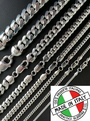 Mens Real Solid 925 Sterling Silver Miami Cuban Chain 2-12mm Heavy Link Necklace • $495.41