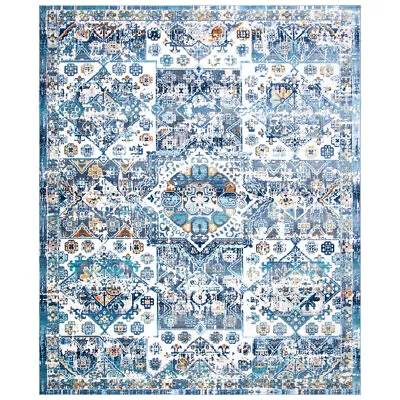 Safavieh Aria Collection Ara745A Ivory / Navy Rug Transitional Area Rug Carpet • $85.48